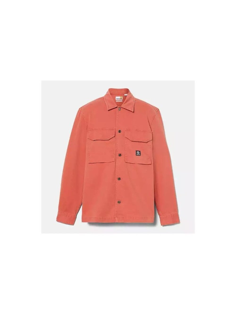 Timberland Mens Washed Heavy Twill Overshirt, Color/Hot Sauce, Medium